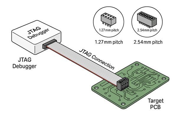 JTAG Debugger Connection to Target PCB Headers
