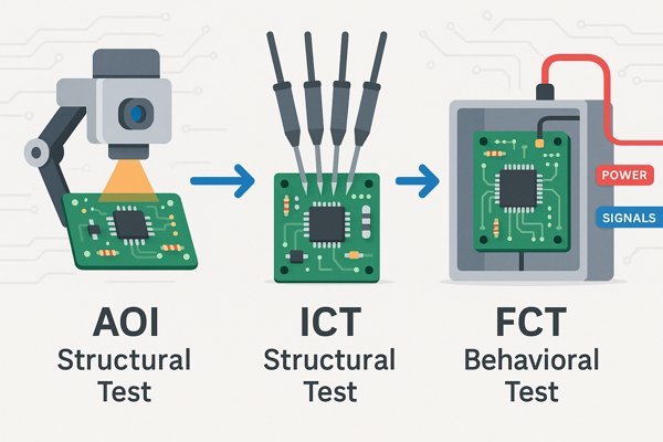 PCB Testing AOI ICT FCT Flow