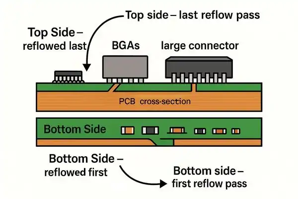 PCB Top vs Bottom Reflow Sequence