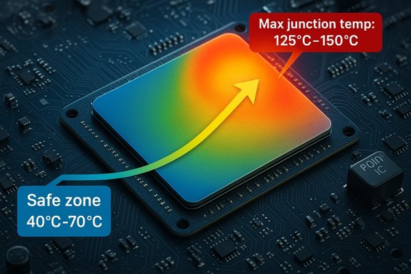 processor power IC operating temperature heatmap